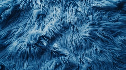 Fototapeta premium Close-up of fluffy blue background with texture waves