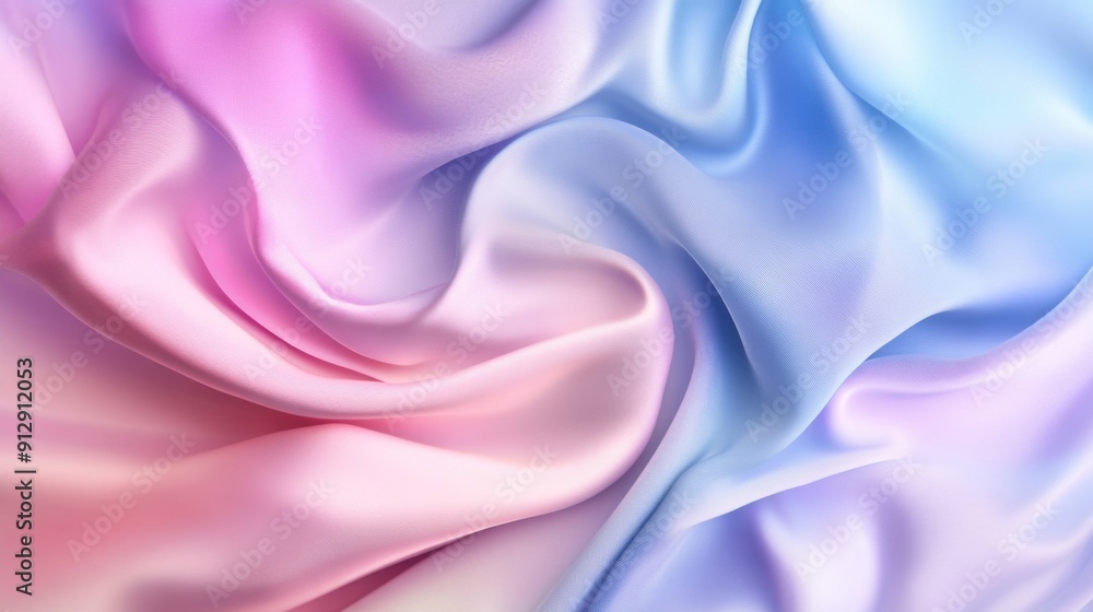 Aufkleber elegant soft cloth in pastel colors flowing gracefully in the background with gentle folds and waves