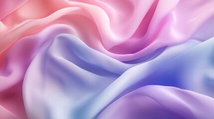 Fototapeta premium Elegant soft cloth in pastel colors flowing gracefully in the background with gentle folds and waves.