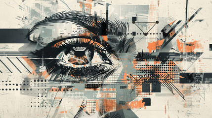 The illustration of eye on canvus