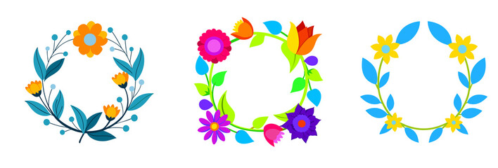 Fototapeta premium Botanical Bouquets in Line Art Style on Transparent Background.