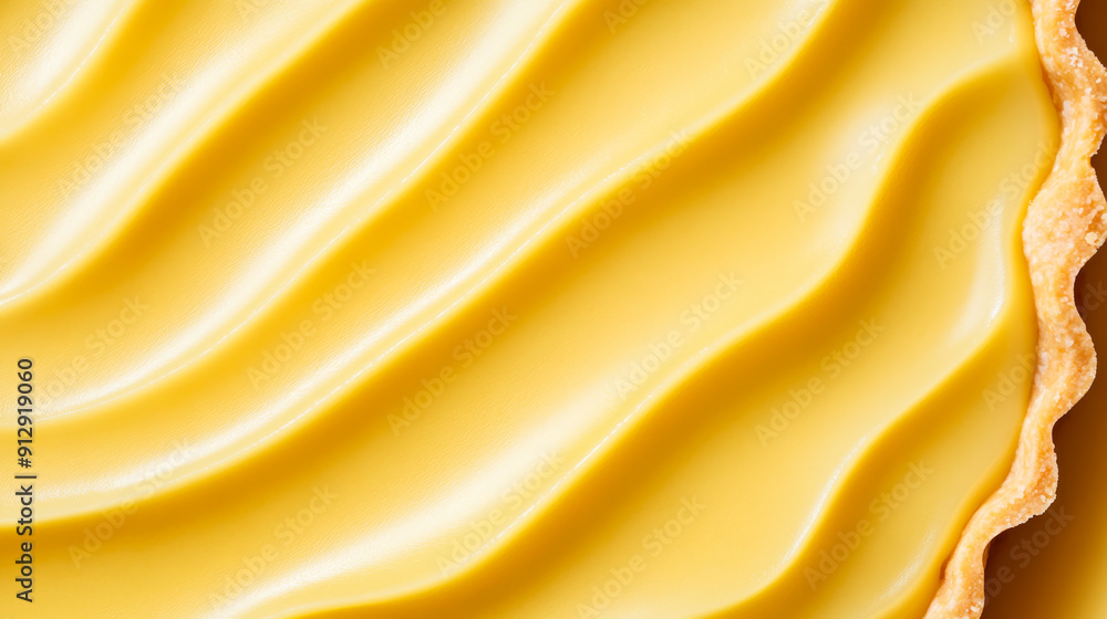 Canvas Prints Close-up of a creamy lemon tart filling with a wavy texture, perfect for dessert celebrations and summer gatherings