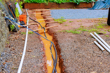 Drainage trench for communication cable floods during heavy rain