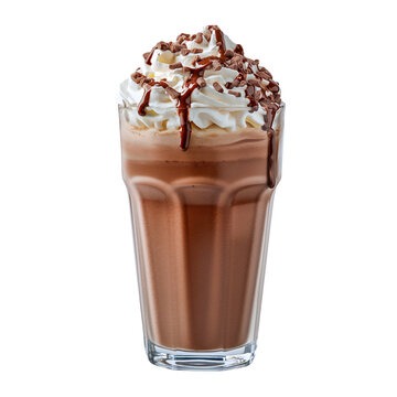 Delicious Chocolate Milkshake with Whipped Cream and Chocolate Drizzle