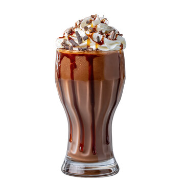 Chocolate Milkshake with Whipped Cream and Chocolate Drizzle