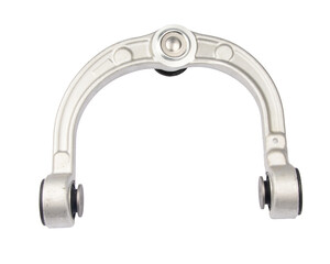 new suspension arm of a vehicle on a white background. New suspension lower control arm of a vehicle, isolated on white background