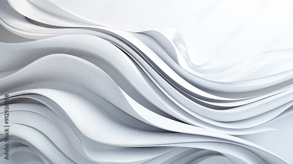 Poster white abstract wave background modern minimal elegant futuristic design smooth flowing curves dynami