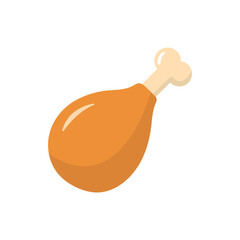Chicken leg flat icon