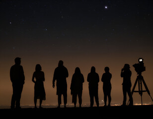 people at night, people in the night, silhouette of people