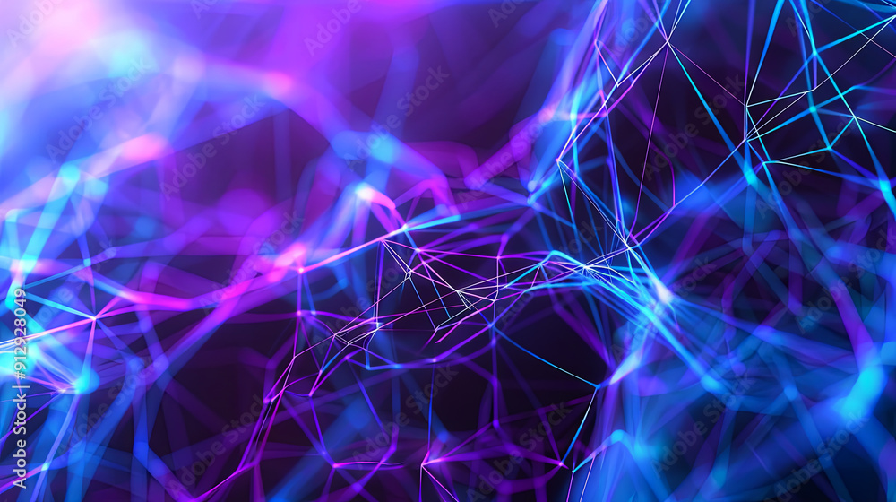 Poster abstract background with interconnecting lines and dots digital network connection concept technolog