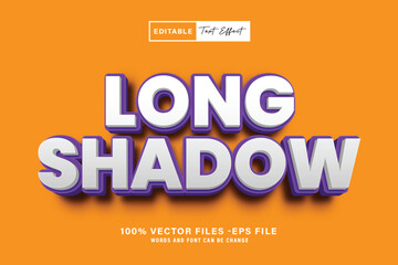 Long Shadow 3D Editable Text Effect Style, vector Long Shadow 3d editable font text effect
