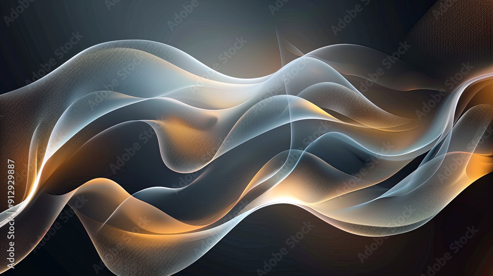 Poster abstract flowing wave lines background dynamic flowing orange and white color curve design modern fu