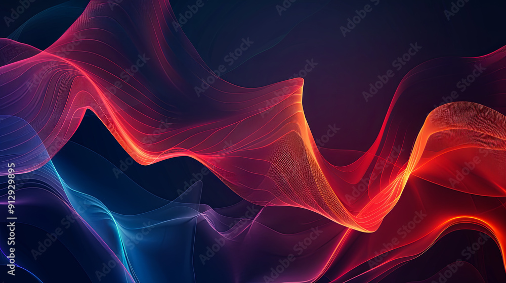 Poster abstract digital wave background with flowing particles cyber or technology background with flowing 
