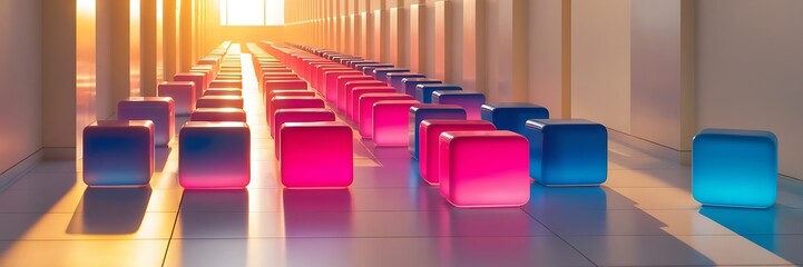 Obraz premium hallway stretches into the distance cube