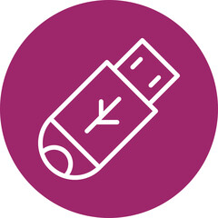 Usb drive Vector Line White Circles Multicolors