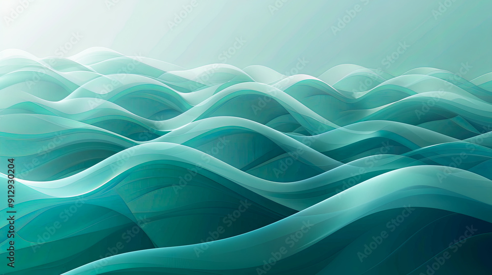 Aufkleber abstract background turquoise waves pattern smooth elegant flow gradient modern minimal futuristic d