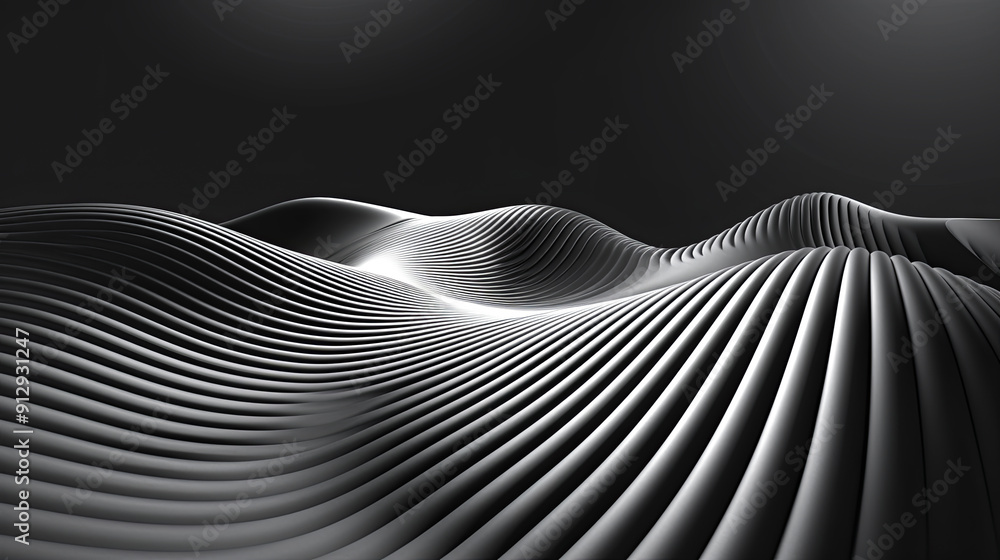 Poster abstract black waves background dynamic flowing shape lines dark minimalist contrast modern minimal 
