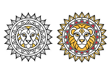 Obraz premium mandala lion king animal art 