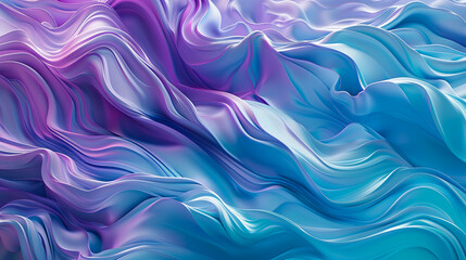 Obraz premium Abstract blue purple wave background smooth shape flow color gradient blend iridescent texture art design modern futuristic template banner website wallpaper