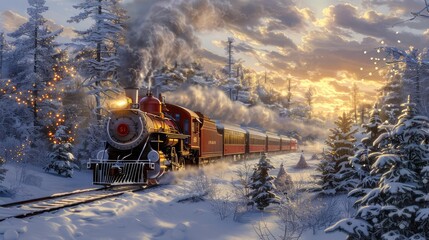 train in the snow
