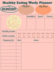Healthy eating weekly planner