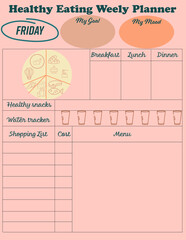 Healthy eating weekly planner