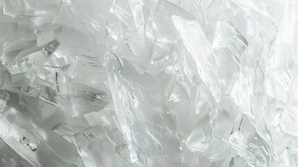 Obraz premium Clear crystal-like ice shards neatly stacked together