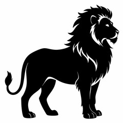 Full side only black lion silhouette vector