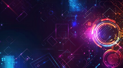 Fototapeta premium Abstract colorful vector background with shining circular lines