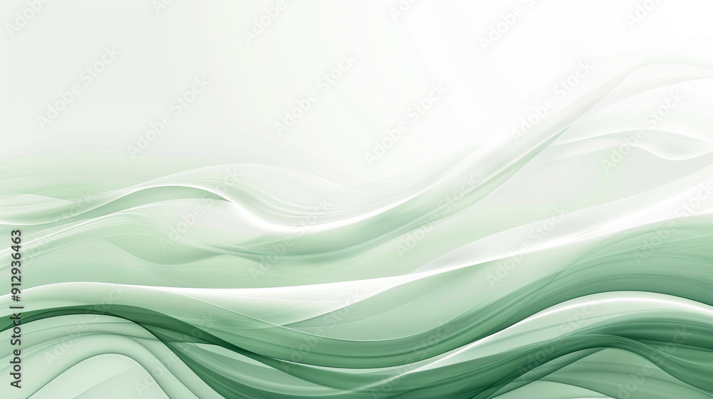 Aufkleber abstract green white background design smooth wave flow elegant curve modern presentation template b