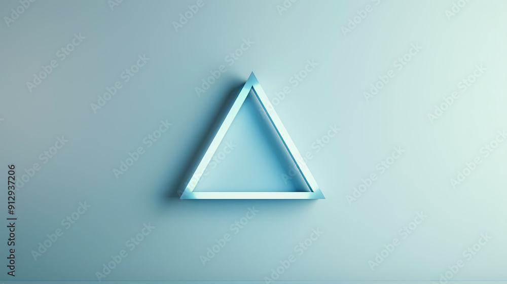 Poster a blue triangle shape on blue background minimalist design concept space for text abstract backgroun