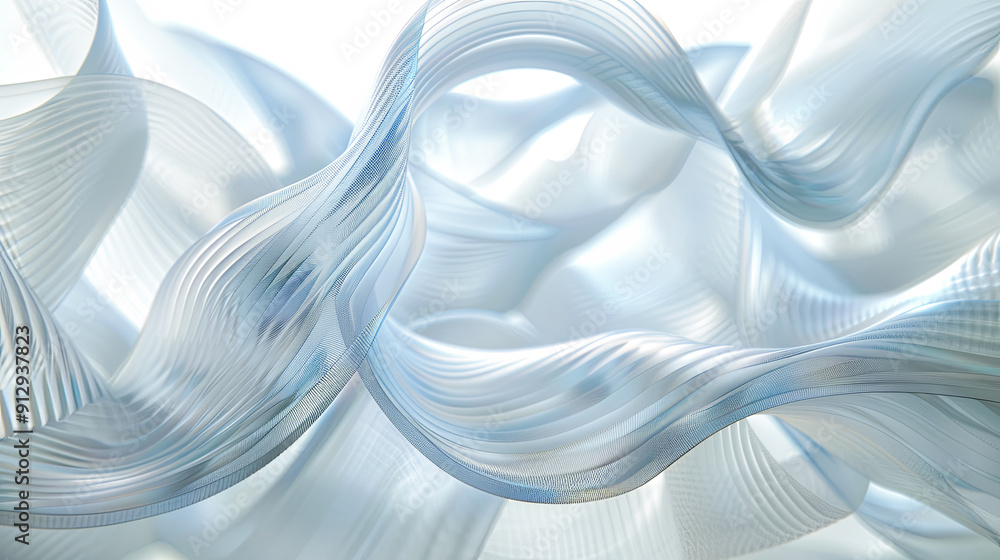 Poster abstract blue white waves background futuristic smooth flowing lines modern elegant dynamic art desi