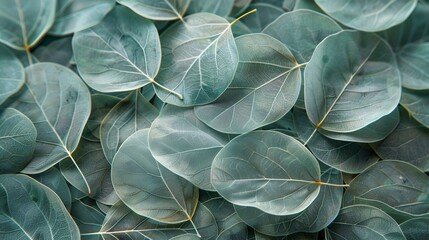 Fototapeta premium Close-up view reveals intricate details of delicate leaves.