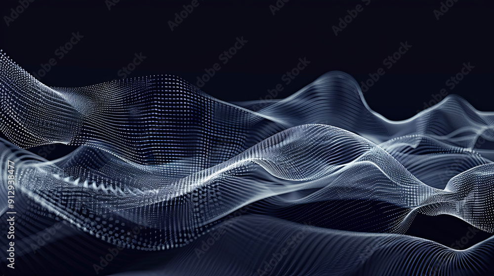 Aufkleber abstract digital wave particles dark technology background futuristic illustration big data visualiz
