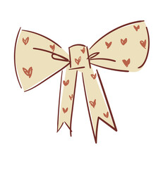 Bow Hand drawn sketch, Bow vector Isolated On White Background