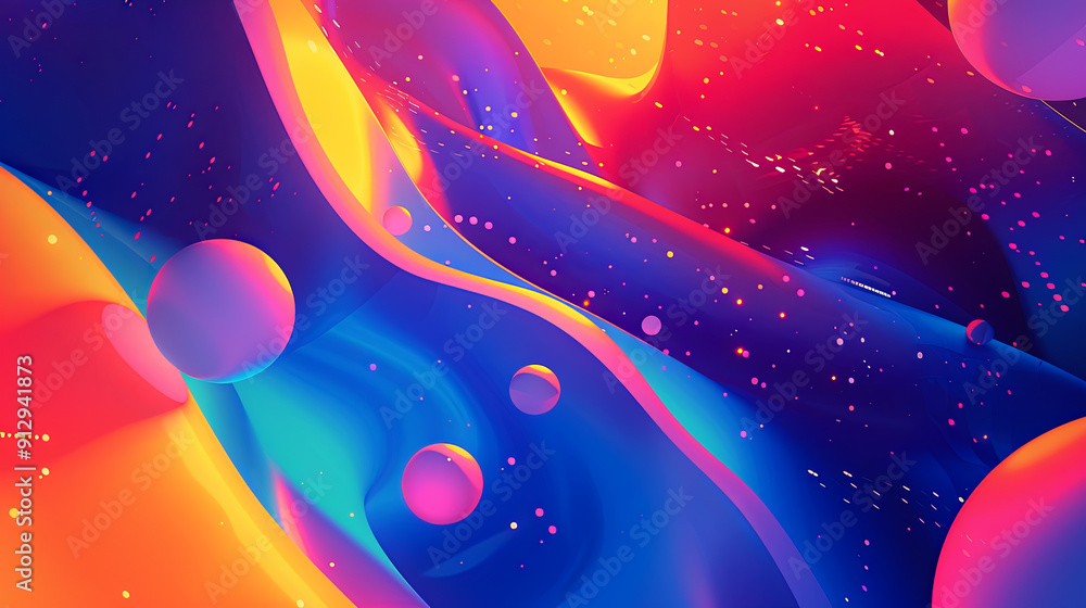 Aufkleber abstract colorful fluid art background with dynamic shapes and vibrant gradients for modern and crea
