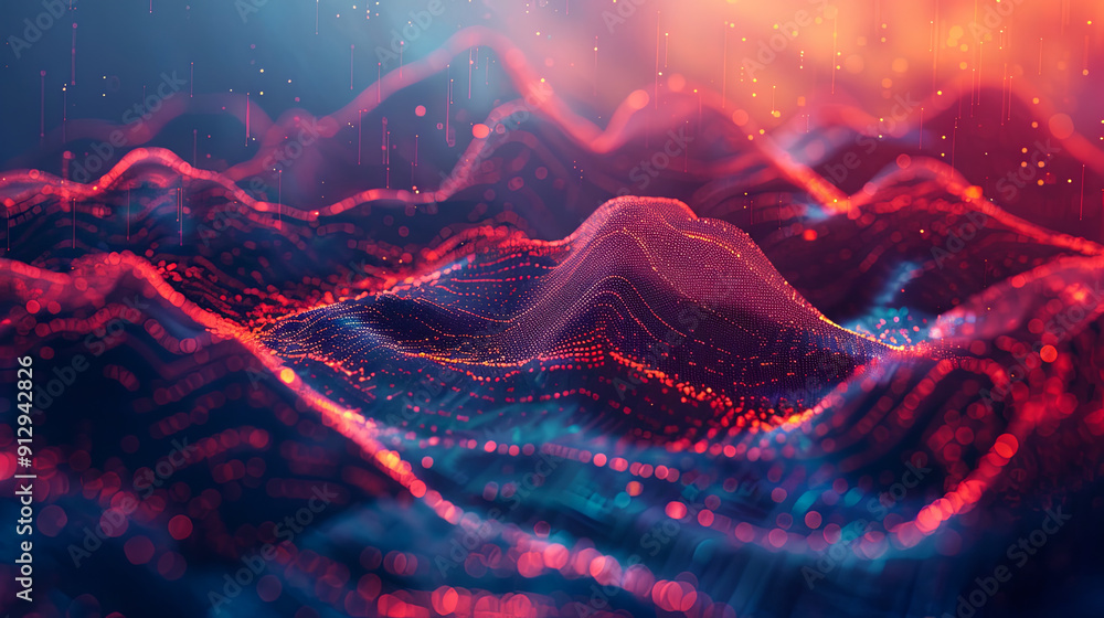 Poster abstract digital landscape futuristic technology big data analytics background information internet 