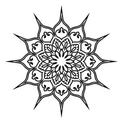 simple flower mandala Graphic elements Abstract pattern on white