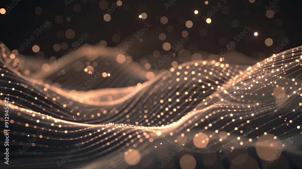 Poster abstract gold bokeh background elegant luxurious glowing golden particles wave luxury background des