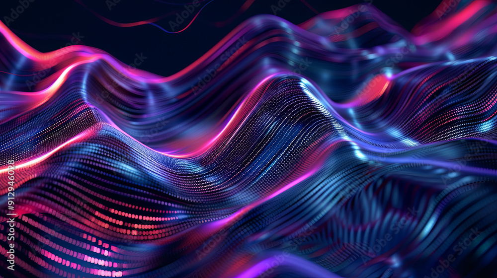Poster abstract background with dynamic waves big data visualization sound wave futuristic technology backg