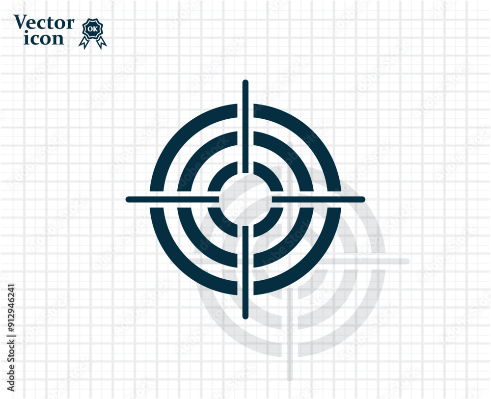 Poster vector dark color icon with shadow on light checkered background