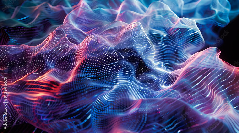 Aufkleber abstract digital landscape cyber background virtual reality cyberspace big data artificial intellige