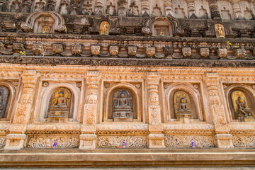 Mahabodhi Temple where gautama buddha attained enlightenment and formulated his teachings, bodh gaya, UNESCO world heritage site in bihar, India, asia