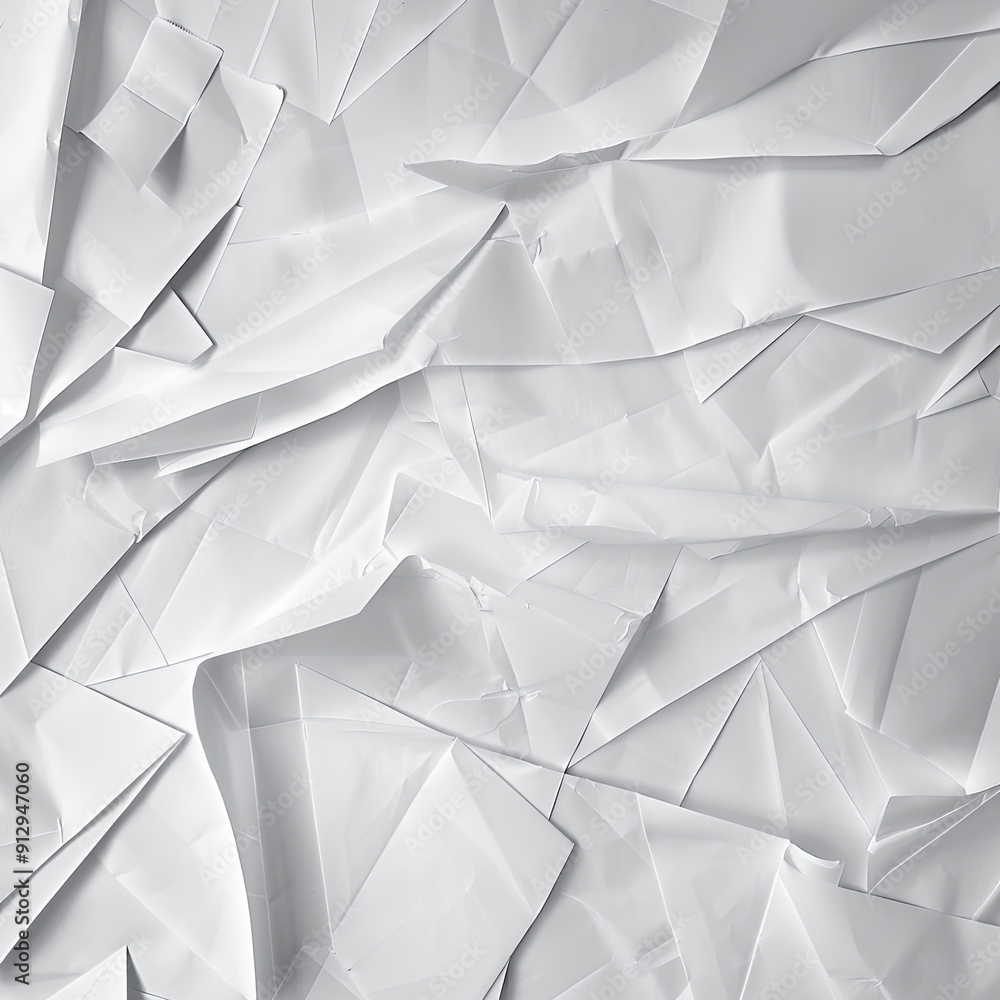 Poster white crumpled paper texture background wallpaper backdrop sheet blank white crumpled page poster su