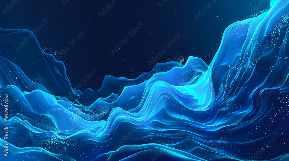 Poster abstract blue wave background digital art wallpaper design illustration modern futuristic creative c