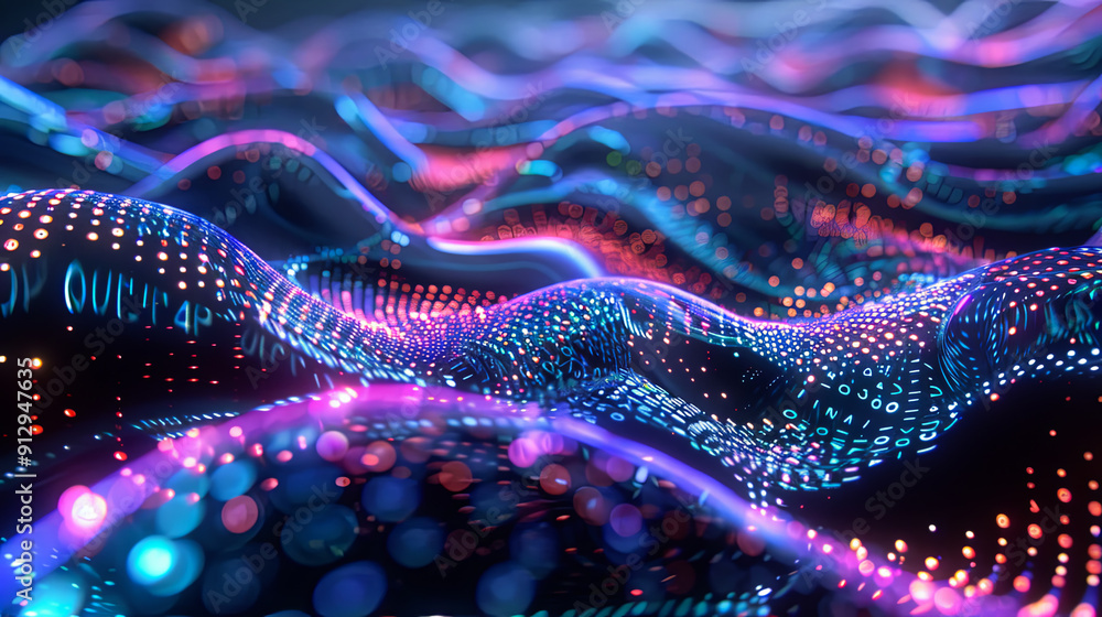 Poster abstract background digital data flow cyberspace ai artificial intelligence big data technology conc