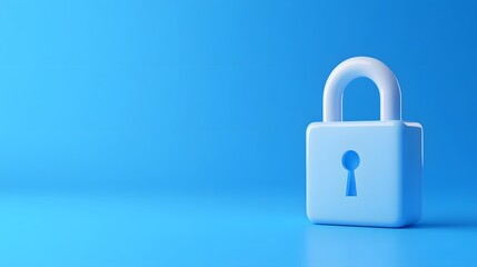 A blue padlock on a blue background symbolizing security, privacy, and protection. Ideal for cybersecurity and safety-related themes.