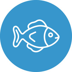 Fish Vector Line White Circles Multicolors