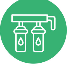 Water Filter Vector Line White Circles Multicolors