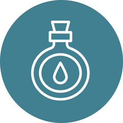 Water Flask Vector Line White Circles Multicolors